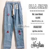 grosir solo / CELANA OLLA JEANS bordir murag hijab fashion grosirsolo