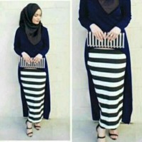 Set Gita Maxidress Wanita Gamis Muslimah Cantik Outer Hijab A029