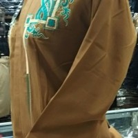 Baju Koko As-Syukur Motif Simple Bordir Tan