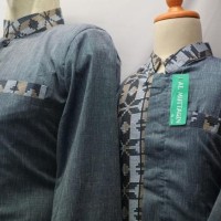 Baju Koko Jasko Jas Koko Songket Biru Couple Dewasa Anak Baru CPPB 021