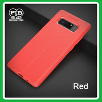 SAMSUNG NOTE 8 SERAT KARBON RUGGED ARMOR SOFT CASE SILIKON MERAH