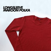 Baju Kaos Polos Maroon Polka Pria Wanita Lengan Panjang Marun Polkadot