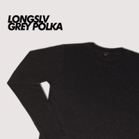 Baju Kaos Polos Grey Polka Pria Wanita Lengan Panjang Abu Polkadot