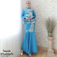 Gamis Dominic original brand Khadijah bin dawood set blue