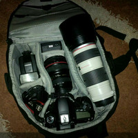 kamera CANON 60D + BATRE GRIP + LENSA 70-200MM sama 24-105MM + FLASH +