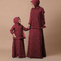 BAJU MUSLIM COUPLE IBU DAN ANAK PEREMPUAN MAROON
