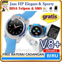 Smartwatch V8 BLUE Sporty - Jam Tangan HP Smart Watch V8 BIRU TERBAIK