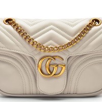 Tas Gucci Marmont GG Shoulder Small Matelasse Cream Kecil Selempang