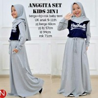 Sweater rok bergo hijab stl babyterry 68119-angita (navy-abu) 9-11 thn