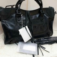 TAS BALENCIAGA MOTORCYCLE LARGE SZ 38 CM SUPER BLACK MIRROR QUALITY