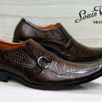 PROMO FREE BONUS sepatu kerja formal Louis Vuitton pantovel kulit asl