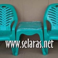 2 Kursi Teras Plastik 909 set 1 Meja 4343 Napolly Hijau