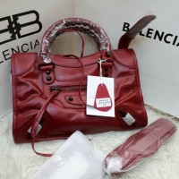 TAS BALENCIAGA MOTORCYCLE SMALL SZ 28 CM RED MIRROR QUALITY