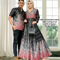 Batik Couple gamis semi sutera rabbani