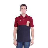 Baju Kaos Polo Shirt Kerah Pria Cowok Cowo Berkerah Merah H 0693 HN