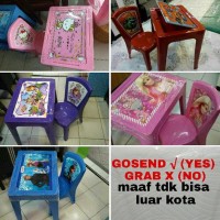 meja belajar dan kursi anak napolly karakter frozen