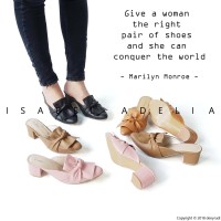 Isabel CHELSEA Sepatu Selop Wanita Pita Ikat Hak Tahu Heels