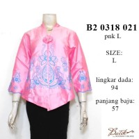 B20318021PNK BLUS KEBAYA TAFETA BORDIR MURAH PINK / GROSIR BATIK MODIS