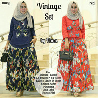 GROSIR BAJU HIJAB PAKAIAN SETELAN WANITA VINTAGE KULOT SET HANA