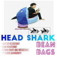 Head Shark Kursi Sofa Beanbag Santai Isi Butiran Styrofoam Anti Air