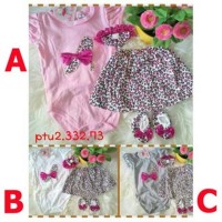 PROMO Pakaian anak-anak Baju Bayi Perempuan Lucu Setelan Jumper + Band