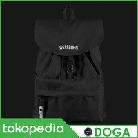 Tas Ransel Backpack Waterproof Wellborn Black Daily Bag - Doga