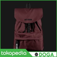 Tas Ransel Backpack Waterproof Wellborn Maroon Daily Bag - Doga