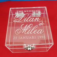 Box kotak cincin akrilik, acrylic grafir untuk nikahan wedding