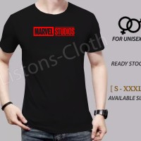 Kaos marvel studio hitam baju superhero film movie kaos distro avenger