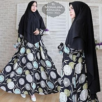 Jual abu hitam dress maxi gamis baju muslim pesta xxxl xxxxl jumbo big size Murah