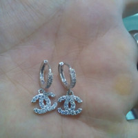 Anting Perak 925 Asli Lapis Mas Putih Anting Chanel