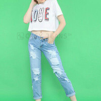 PROMO Celana Jeans JUMBO Boyfriend Ripped Tidak Tembus JC