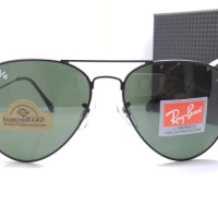 Kacamata Rayban Aviator Diamond Hard 3026 hitam lensa hijau botol