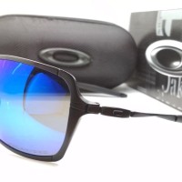 Kacamata Oakley Inmate frame hitam lensa biru polarized - sunglasses