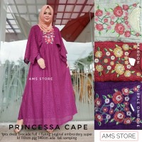 baju muslim wanita dress gamis brokat full princessa cape Ld 110