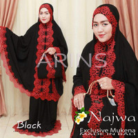 MUKENA NAJWA BLACK RED ORI BY ARINS BALI