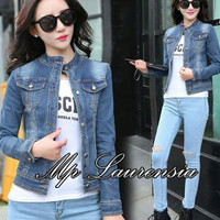 jeans denim levis jaket baju wanita outer jacket tebal hangat motor