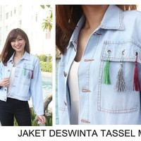 jaket jeans tasel rumbai denim levis tebal jacket baju wanita outer