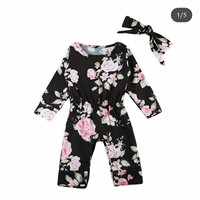 Jumper Baby Bunga dapat Bandana Import/Romper/Pakaian Bayi/Baju Baby