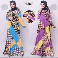 Baju Gamis Jumbo Jersey Korea 6L Gamis Busui resleting Depan 9565
