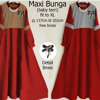 Jual xl jumbo big size muslim dress gamis baju merah bigsize elegan pesta Murah