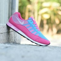 SALE Sepatu Sport Nike Free Jogging Pink Biru Kets Casual Wanita