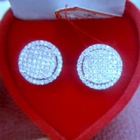 PROMO Giwang Anting EMAS PUTIH 18k ASLI BERLIAN Natural Diamond Eropa