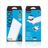 Power Bank Original Vivan C5 5000mAh 2 USB Ports 2.4A White