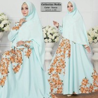 gamis nafisa syar'i sakura + bergo high quality