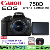 CANON EOS 750D KIT EF-S18-55MM IS STM Kamera DSLR Free TAS- Memory 16