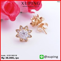 XUPING ANTING TUSUK BUNGA EMAS ZIRCON 0151180116