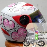 Helm Caberg Dewasa Hati / Love / Pink / Cute