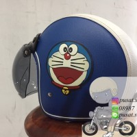 Helm Bogo Kulit Doraemon / Cute / Lucu / Girl / Biru