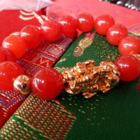 Gelang Phixiu batu manau giok merah uk 12 mm